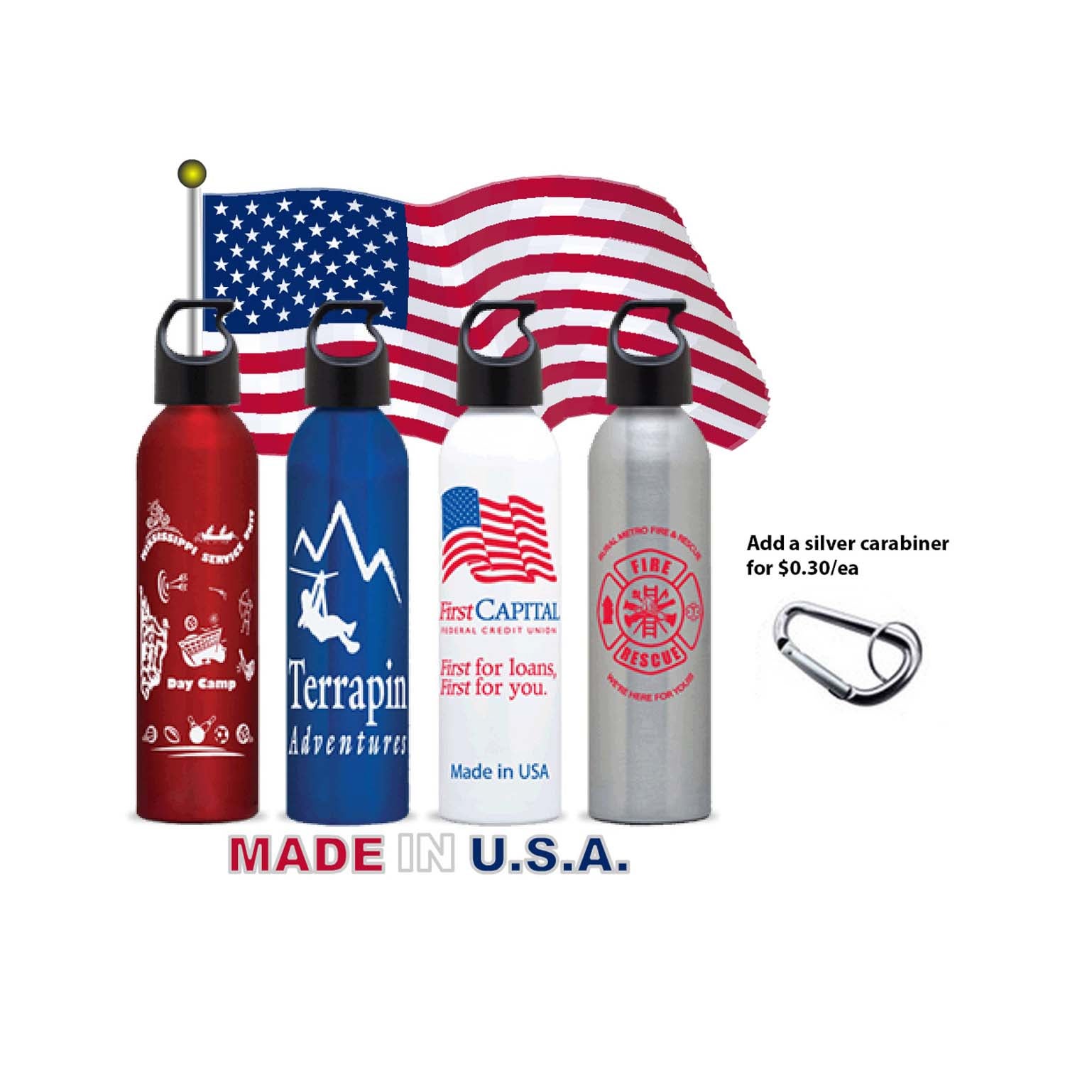 USA Made Aluminum Water Bottle 24 oz Eco Promotional Products
